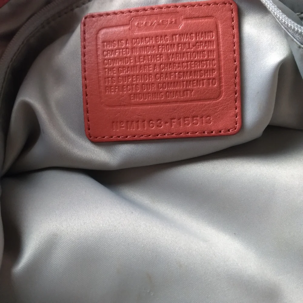 Coach ASHLEY  leather Stachel aHandbag in Coral Pink